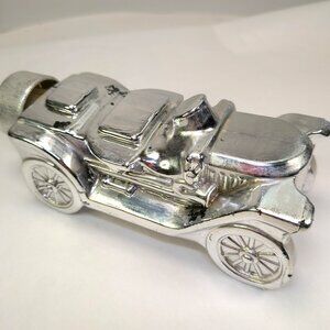 Vintage 1978 Avon Stanley Steamer Silver Glass Decanter Aftershave Bottle EMPTY